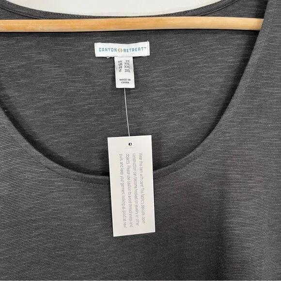 Canyon Retreat Regular Easy Midi Boot Dress Denim & Co Gray 2X - Picture 6 of 9